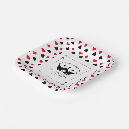 21e verjaardag King of Spades Casino Patroon Papieren Bordje (Gebogen)