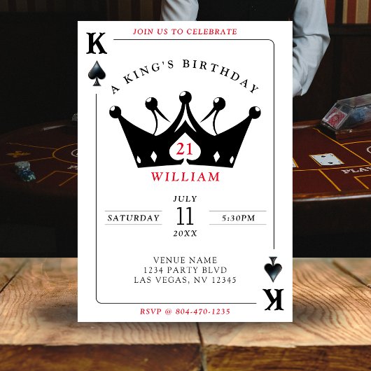 21e verjaardag King of Spades Casino Poker Kaart