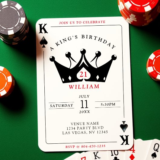 21e verjaardag King of Spades Casino Poker Kaart