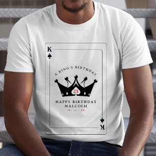 21e verjaardag King of Spades Casino Poker Kaart T-shirt