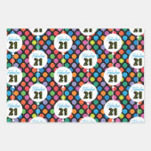 21e verjaardag kleurrijke ballonnen poolstaren inpakpapier vel (Voorkant 2)