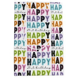 21e verjaardag Kleurrijke blok en Script Type Medium Cadeauzakje