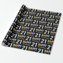 21e verjaardag kleurrijke typografie