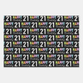 21e verjaardag kleurrijke typografie inpakpapier vel (Voorkant 2)