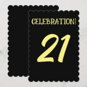 21E VERJAARDAG LEEFTIJD 21 FEEST AANGEPASTE uitnod Kaart (Voorkant / Achterkant)