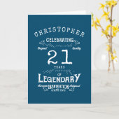 21e verjaardag Legendary Blue Voeg naam Legend toe Kaart (Gele Bloem)