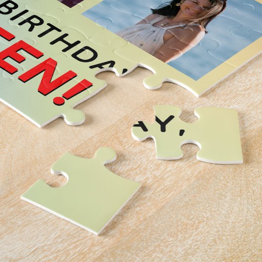 21e verjaardag: Leuke regenboog #, aangepaste naam Legpuzzel (Zijkant)