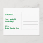 21e verjaardag – Leuke vuurwerkpatroon + Regenboog Briefkaart (Achterkant)