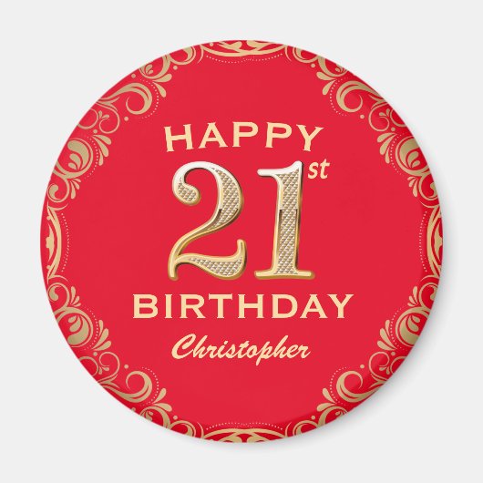 21e verjaardag Lijst van de Rode en de Gouden Glit Magneet (Voorkant)