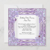 21e verjaardag Lila witte vlinder Kaart (Achterkant)