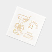 21e verjaardag Martini eenentwintigste gepersonali Folie Servetten (Links)