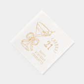 21e verjaardag Martini eenentwintigste gepersonali Folie Servetten (Rechts)