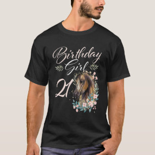21e verjaardag meisje paard 21 jaar oud verjaarda t-shirt