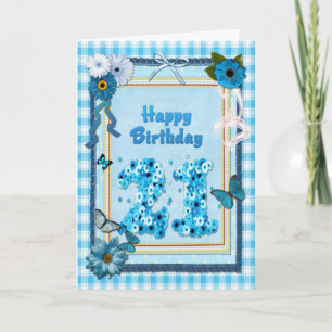 21e verjaardag met een scrapbook-effect kaart