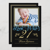 21e verjaardag met foto kaart (Voorkant / Achterkant)