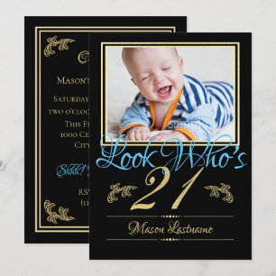 21e verjaardag met foto kaart