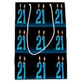 21e verjaardag met oogbolkaarsen medium cadeauzakje (Voorkant)