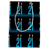 21e verjaardag met oogbolkaarsen medium cadeauzakje (Achterkant)