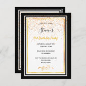 21e verjaardag met zwarte gouduitnodiging briefkaart (Voorkant / Achterkant)
