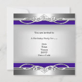 21e verjaardag Metaal Chrome Blue Silver Plaque Kaart (Achterkant)