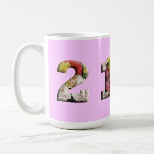 21e verjaardag mijlpaal  koffiemok (Links)