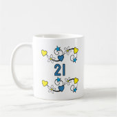 21e verjaardag mijlpaal leeftijd initialen blauw g koffiemok (Links)