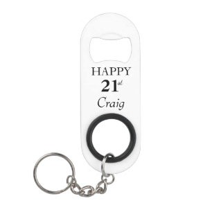 21e verjaardag Mini flesopener met Sleutelhanger Flessenopener