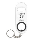21e verjaardag Mini flesopener met Sleutelhanger Mini Flessenopener (Voorkant)