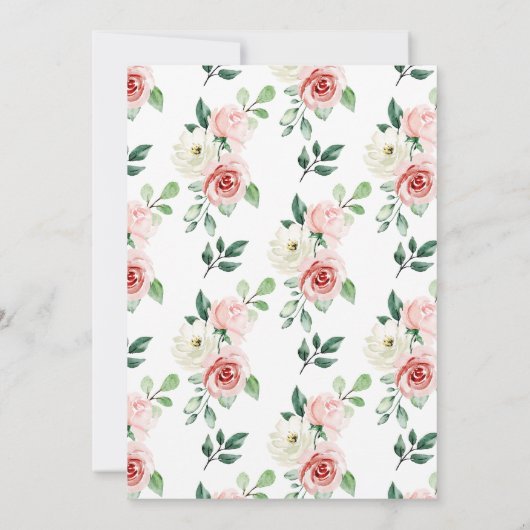 21e Verjaardag Modern Floral Roos Goud Groen Kaart (Achterkant)