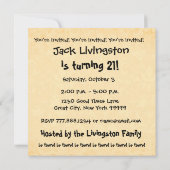 21e verjaardag Modern Gold en Black van de Partij  Kaart (Achterkant)