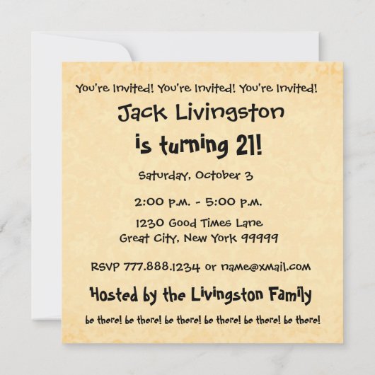 21e verjaardag Modern Gold en Black van de Partij  Kaart (Achterkant)