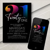 21e verjaardag Modern Kaart