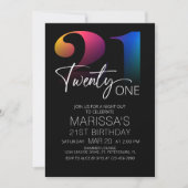 21e verjaardag Modern Kaart (Voorkant)