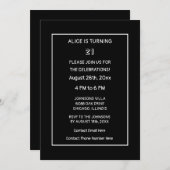 21e verjaardag Modern minimalistisch zwart wit op Kaart (Voorkant / Achterkant)