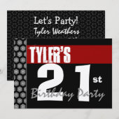 21e verjaardag Modern voor zijn roodwitte zwarte W Kaart (Voorkant / Achterkant)