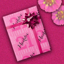 21e verjaardag Moderne roze typografie