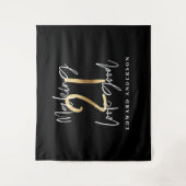 21e verjaardag moderne zwart-gouden stijl wandkleed (Voorkant)