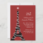 21e verjaardag Mousserende Eiffeltoren Kaart (Voorkant)