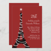 21e verjaardag Mousserende Eiffeltoren Kaart (Voorkant / Achterkant)