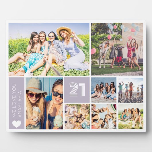 21e verjaardag Multi fotocollage Fotoplaat (Voorkant)