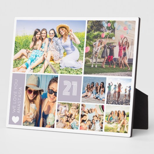21e verjaardag Multi fotocollage Fotoplaat (Zijkant)