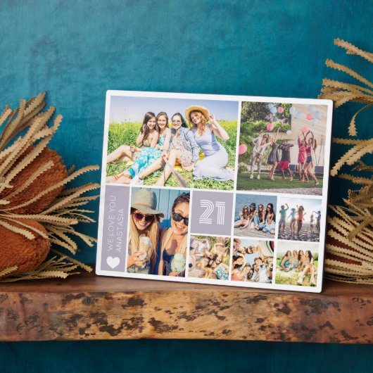 21e verjaardag Multi fotocollage Fotoplaat (Zijkant)