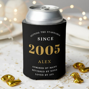 21e Verjaardag Naam 2006 Zwart Goud Elegant Chic Blikjeskoeler