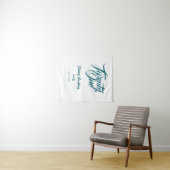 21e verjaardag naam datum jaar blauwe sjabloon thi wandkleed (In Situ (horizontaal))