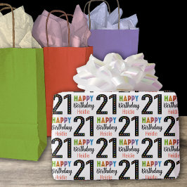 21e verjaardag  naam Verjaardag Cadeaupapier
