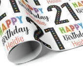 21e verjaardag  naam Verjaardag Cadeaupapier (Rol Hoek)