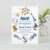 21e verjaardag nautische zomer 2024 uitnodiging (Staand voorkant)