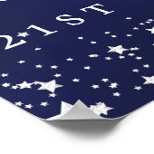 21e verjaardag Navy Blue Silver Stars Foto welkom Poster (Hoek)