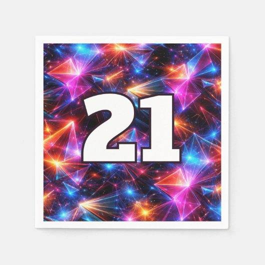21e Verjaardag Neon Polygoon Abstract Servet (Voorkant)