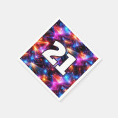 21e Verjaardag Neon Polygoon Abstract Servet (Hoek)